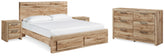 J&M Furniture - Ashley Furniture - Hyanna King Panel Storage Bed, Dresser and 2 Nightstands - King Panel Storage Bed, Dresser and 2 Nightstands - B1050B40